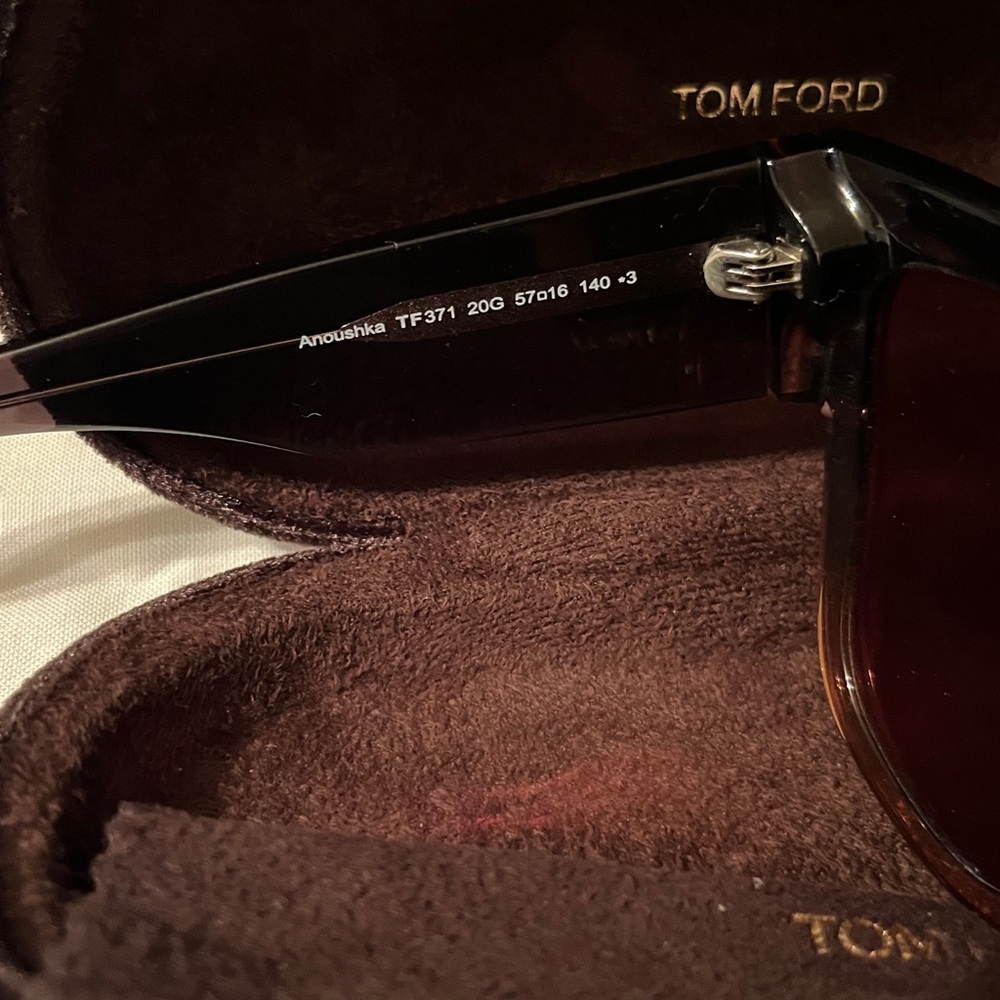 Tom Ford Anoushka TF371 Melange Grey Acetate Cateye mirrored sunglasses - Picture 6 of 10